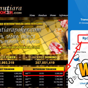 Bukti Withdraw ( 3,500,000,-) Member Setia Mutiarapoker