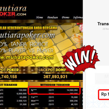 Bukti Withdraw ( 14,060,260,-) Member Setia Mutiarapoker