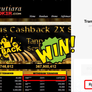 Bukti Withdraw ( 2,875,023,-) Member Setia Mutiarapoker