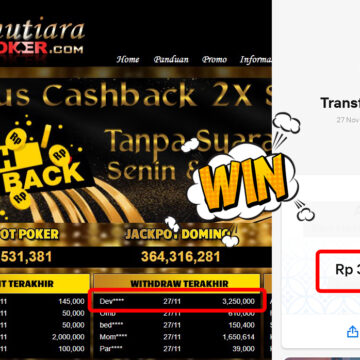 Bukti Withdraw ( 3,250,000,-) Member Setia Mutiarapoker