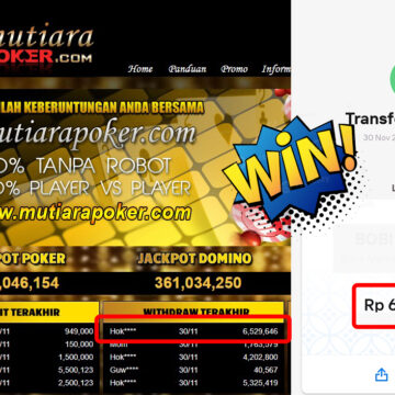 Bukti Withdraw ( 6,529,646,-) Member Setia Mutiarapoker