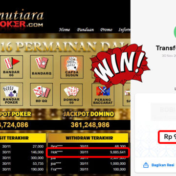 Bukti Withdraw ( 9,885,641,-) Member Setia Mutiarapoker