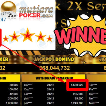 Bukti Withdraw ( 5.539.922,-) Member Setia Mutiarapoker