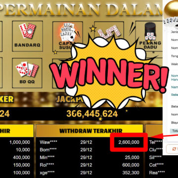 Bukti Withdraw ( 2.600.000,-) Member Setia Mutiarapoker