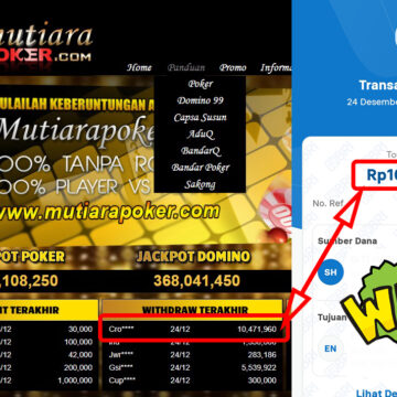 Bukti Withdraw ( 10,471,960,-) Member Setia Mutiarapoker