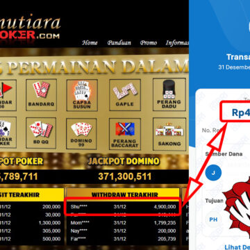 Bukti Withdraw ( 4,900,000,-) Member Setia Mutiarapoker