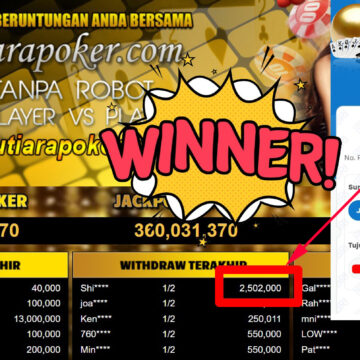 Bukti Withdraw ( 2.502.000,-) Member Setia Mutiarapoker