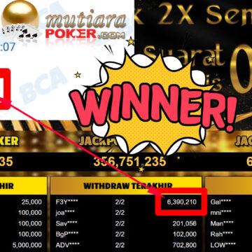 Bukti Withdraw ( 6.390.210,-) Member Setia Mutiarapoker