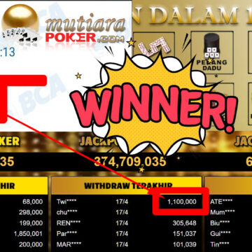 Bukti Withdraw ( 1.100.000,-) Member Setia Mutiarapoker Bukti Withdraw ( 1.100.000,-) Member Setia Mutiarapoker