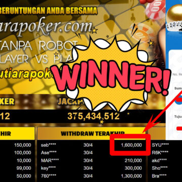 Bukti Withdraw ( 1.600.000,-) Member Setia Mutiarapoker Bukti Withdraw ( 1.600.000,-) Member Setia Mutiarapoker