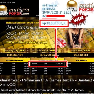 Bukti Withdraw ( 10,000,000,-) Member Setia Mutiarapoker