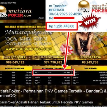 Bukti Withdraw ( 1,201,443,-) Member Setia Mutiarapoker
