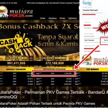 Bukti Withdraw ( 1,400,000,-) Member Setia Mutiarapoker