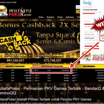 Bukti Withdraw ( 2,610,650,-) Member Setia Mutiarapoker