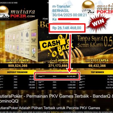 Bukti Withdraw ( 26,148,468,-) Member Setia Mutiarapoker