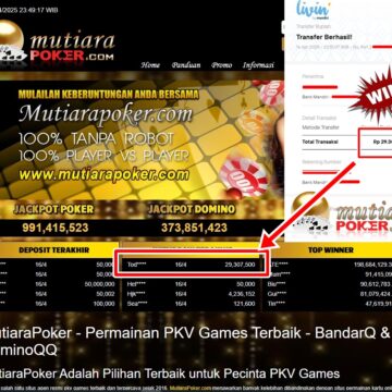Bukti Withdraw ( 29,307,500,-) Member Setia Mutiarapoker