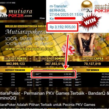 Bukti Withdraw ( 3,192,905,-) Member Setia Mutiarapoker