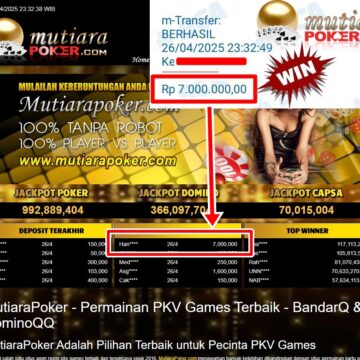 Bukti Withdraw ( 7,000,000,-) Member Setia Mutiarapoker