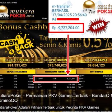 Bukti Withdraw ( 9,727,204,-) Member Setia Mutiarapoker