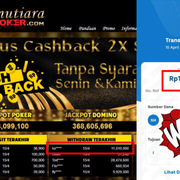 Bukti Withdraw (11,010,000,-) Member Setia Mutiarapoker