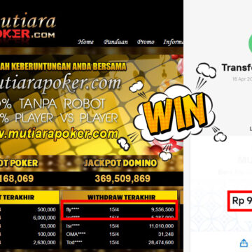 Bukti Withdraw (9,556,500,-) Member Setia Mutiarapoker