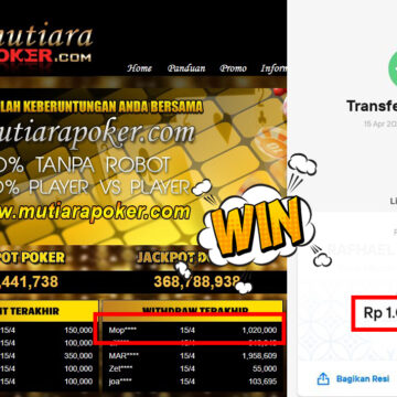 Bukti Withdraw (1,020,000,-) Member Setia Mutiarapoker