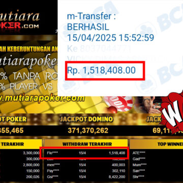 Bukti Withdraw (1,518,408,-) Member Setia Mutiarapoker