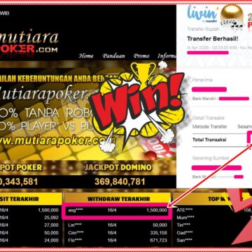 Bukti Withdraw ( 1,500,000,-) Member Setia Mutiarapoker