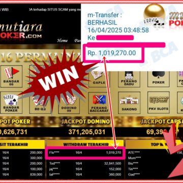 Bukti Withdraw ( 1,019,270,-) Member Setia Mutiarapoker