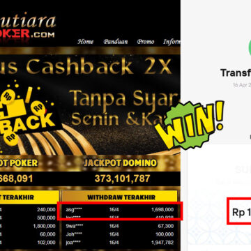 Bukti Withdraw (1,698,000,-) Member Setia Mutiarapoker