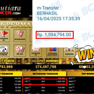 Bukti Withdraw (1,594,794,-) Member Setia Mutiarapoker