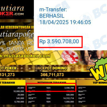 Bukti Withdraw (3,590,708,-) Member Setia Mutiarapoker