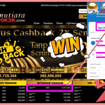 Bukti Withdraw ( 1,013,393,-) Member Setia Mutiarapoker
