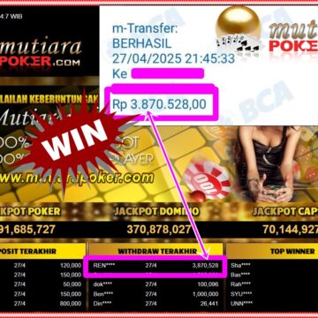 Bukti Withdraw ( 3,870,528,-) Member Setia Mutiarapoker