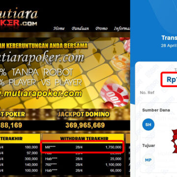 Bukti Withdraw (1,750,000,-) Member Setia Mutiarapoker