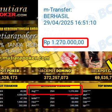 Bukti Withdraw (1,270,000,-) Member Setia Mutiarapoker