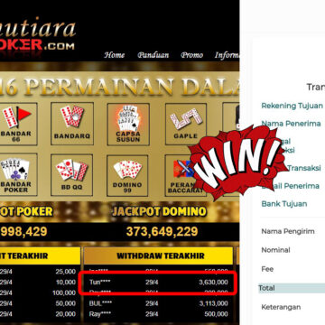 Bukti Withdraw (3,630,000,-) Member Setia Mutiarapoker