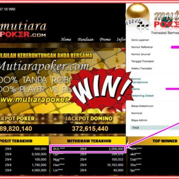 Bukti Withdraw (2,008,000,-) Member Setia Mutiarapoker