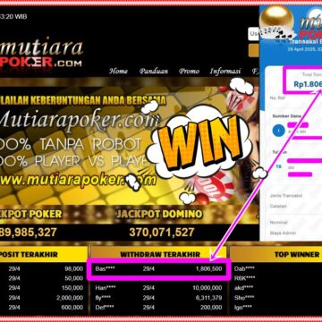 Bukti Withdraw (1,806,500,-) Member Setia Mutiarapoker