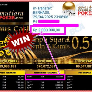 Bukti Withdraw (2,000,000,-) Member Setia Mutiarapoker