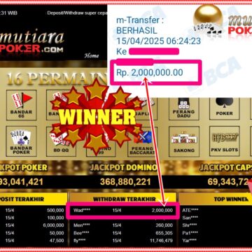 Bukti Withdraw ( 2,000,000,-) Member Setia Mutiarapoker