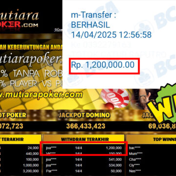 Bukti Withdraw (1,200,000,-) Member Setia Mutiarapoker