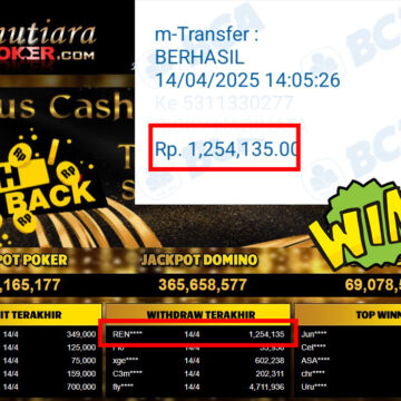 Bukti Withdraw (1,254,135,-) Member Setia Mutiarapoker
