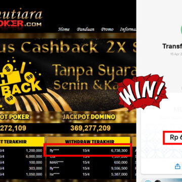 Bukti Withdraw (6,738,300,-) Member Setia Mutiarapoker