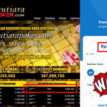 Bukti Withdraw (3,885,400,-) Member Setia Mutiarapoker