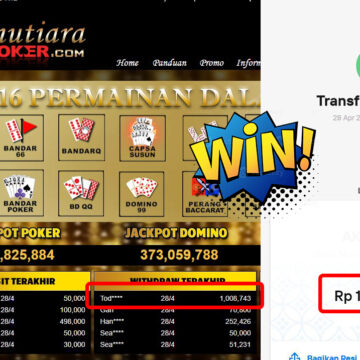 Bukti Withdraw (1,008,743,-) Member Setia Mutiarapoker