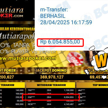 Bukti Withdraw (6,054,855,-) Member Setia Mutiarapoker