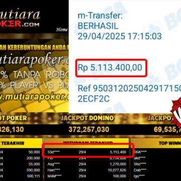 Bukti Withdraw (5,113,400,-) Member Setia Mutiarapoker