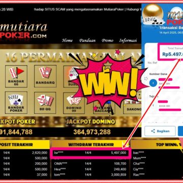 Bukti Withdraw ( 5,497,000,-) Member Setia Mutiarapoker