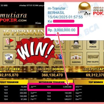 Bukti Withdraw ( 3,000,000,-) Member Setia Mutiarapoker